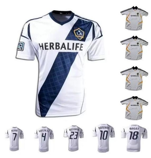 

2007 2008 2012 2013 retro mls los angeles la galaxy soccer jerseys 07 08 12 13 fan version beckham chicharito j.dos santos kljestan lletget, Black;yellow