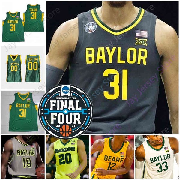 

2021 final four baylor basketball jersey ncaa college kendall brown 12 jared butler 11 mark vital 45 davion mitchell 42 dain dainja 4 lj, Black