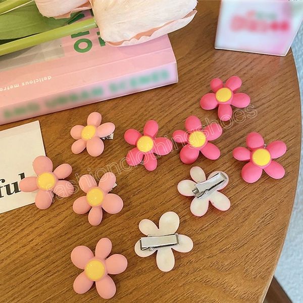 

korean cute flower hairpin hair claw clips for girls women kids child party accessories side clips headband, Slivery;white