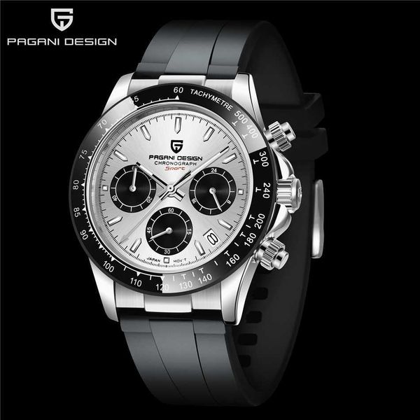 

gift christmas pagani design ceramic bezel two tone watch black stainless steel automatic mechanical movement watches men wristwatches, Slivery;brown