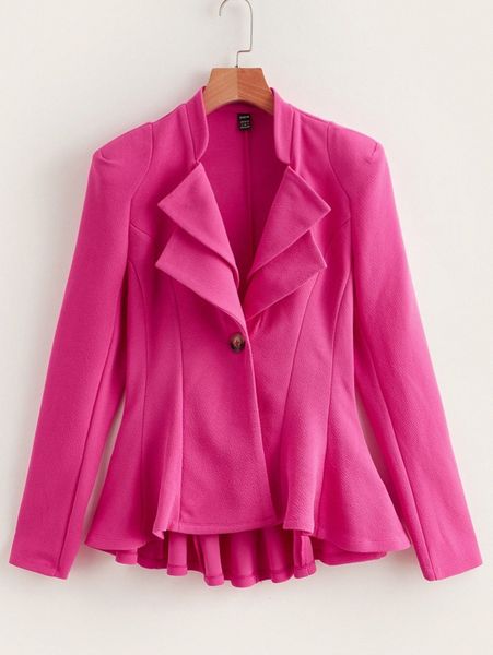 

single button skater blazer 497f#, White