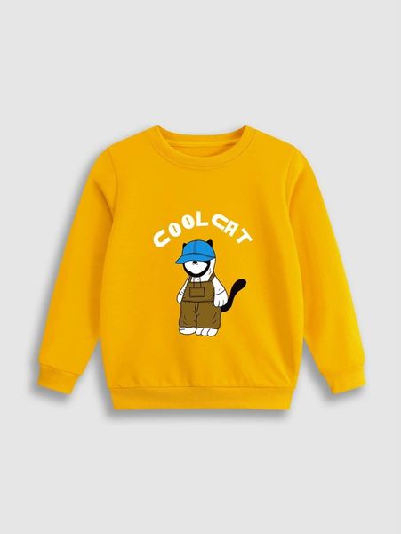 

toddler boys cartoon and letter graphic sweatshirt she, Black