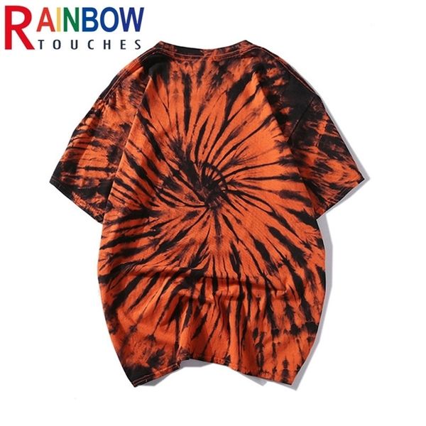 

rainbowtouches tie dye t shirt men 100 cotton fashion bulk tidal high street current cyber celebrity hip hop 220620, White;black