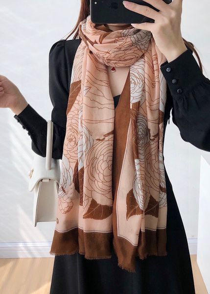 

design woman cashmere scarf men and women winter scarves ladies shawls big letter pattern wool landscape animal print pashminas 100cm x 200c, Blue;gray