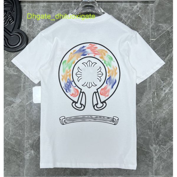 

men's classic luxury t shirts brand ch man t-shirt summer women cross sanskrit tees letter designer tshirts boy loose round neck shirt, White;black