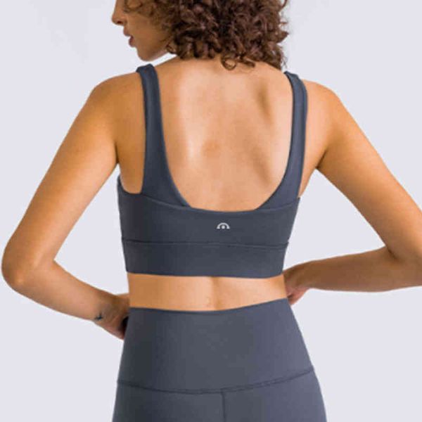 

lulu lu-dw149 bras brand yoga clothes running sports bra u-shaped back elastic fitness vest shock-absorbing rope skipping underwear lzj4, Red;black