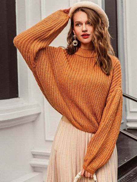 

simplee mock neck drop shoulder oversized sweater d5im#, White;black