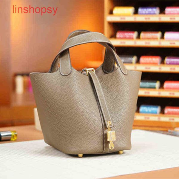 

herme bags picotinslocks bags 18 22 26cm wax thread full hand sewing tc leather vegetable basket buc