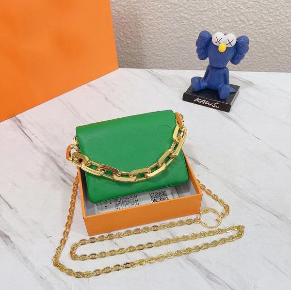 Alta qualità POCHETTE COUSSIN Mini borsa a tracolla con catena Borsa da donna in pelle di pecora goffrata Borsa da donna classica di design Pochette Portafoglio Tasche per carte