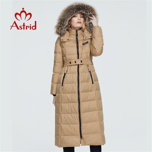 

astrid winter women's coat women long warm parka fashion jacket with raccoon fur hood large sizes female clothing 8716 201214, Black