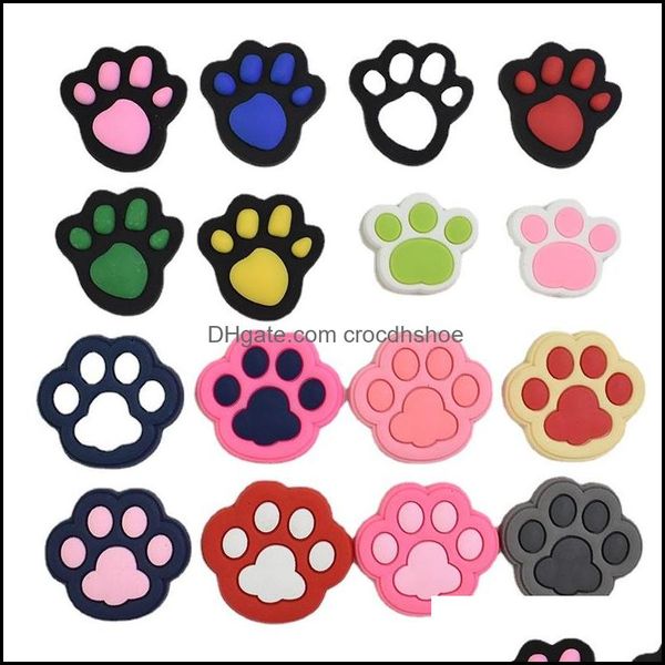 Parti di scarpe Accessori Scarpe Pvc Impronte di animali Decorazione Fascino Fibbia Jibiz Per intasare Charms Clo Dh8Ml