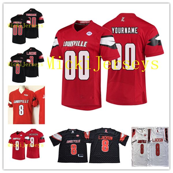 

2022 ncaa lamar jackson jersey custom sville cardinal stitched football jerseys 29 malik williams 18 cole hikutini 98 sheldon rankins traveo, Black