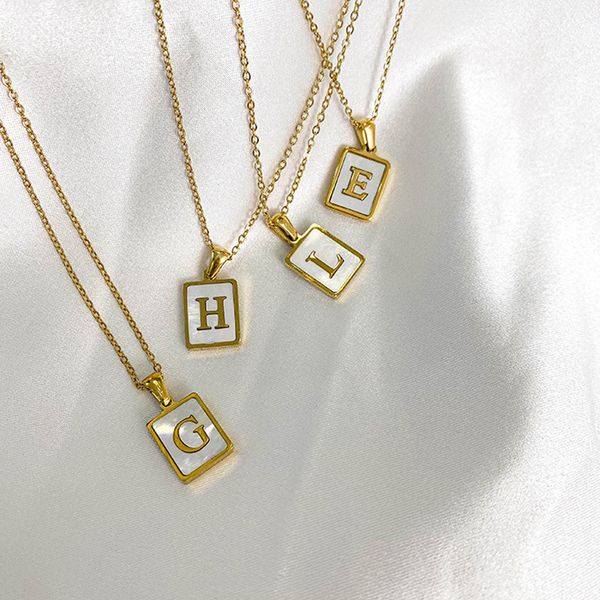 

jewelry letter pendant fritillaria steel color preserving female clavicle chain temperament girlfriends gift net red light luxury, Silver