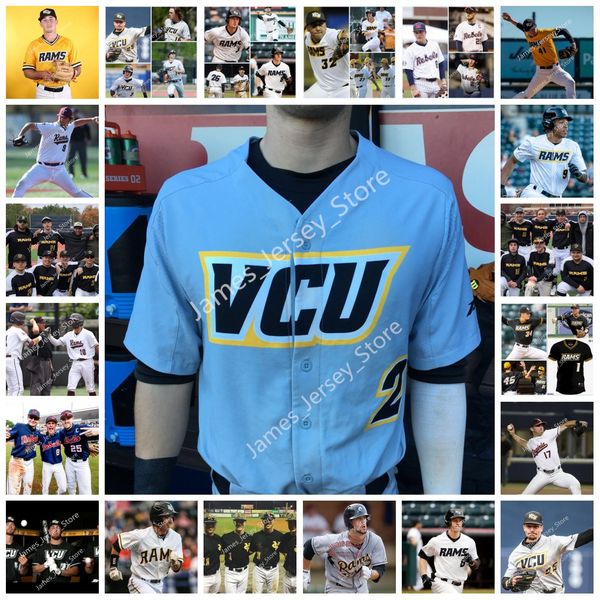 

ncaa custom vcu baseball stitched jersey 23 ethan mishra 24 maddison furman 25 jack masloff 26 cooper benzin 27 nick frazier 28 tyler lockle, Black