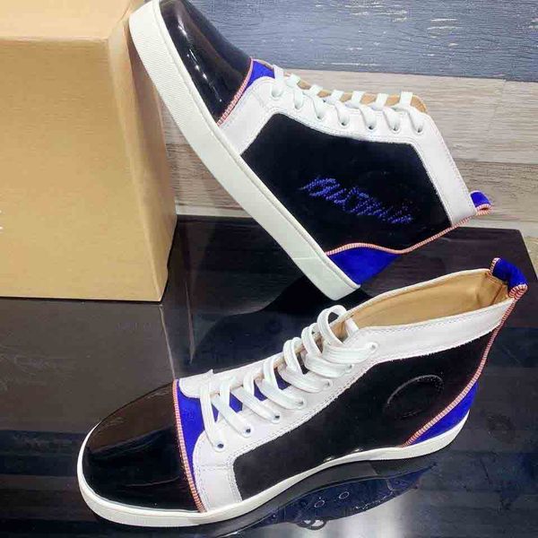 

casual shoes red bottoms sneaker for mens high navy sude with strass red soles orlato outdoor walking trainers in box, Black