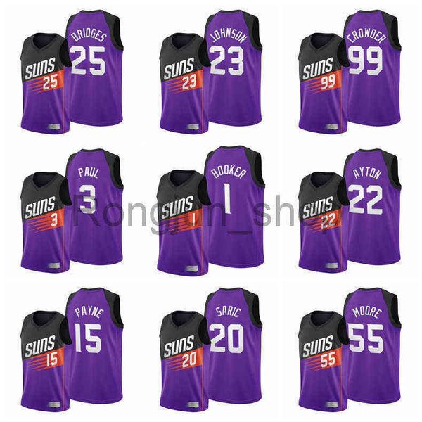 

2021-22 75th anniversary printed mens basketball devin booker deandre ayton 3 chris paul cameron johnson mikal bridges jae crowder payne, Black;red