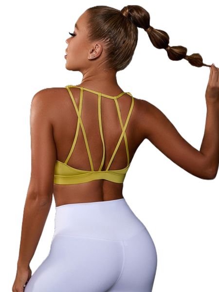 

criss cross back sports bra g0nf#, Gray