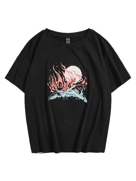 

x maddy fusco f.ire and moon print tee i6oi#, White