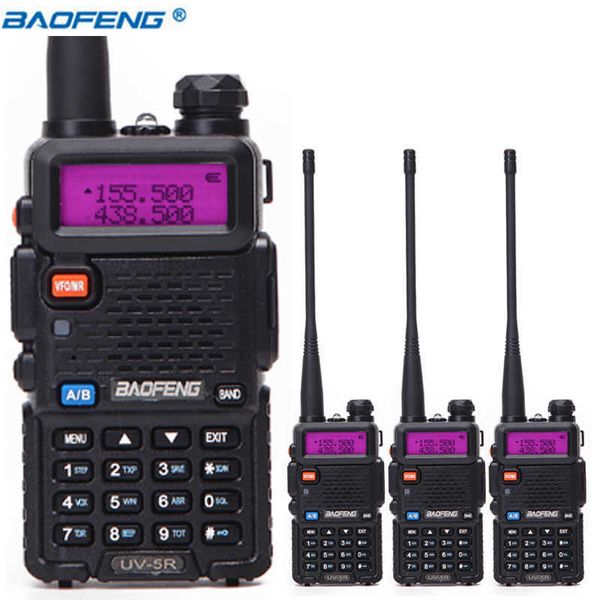 4 pz BaoFeng UV-5R Walkie Talkie VHF/UHF 136-174 Mhz400-520 Mhz Dual Band CB radio Baofeng uv 5r Portatile Walkie talkie uv5r