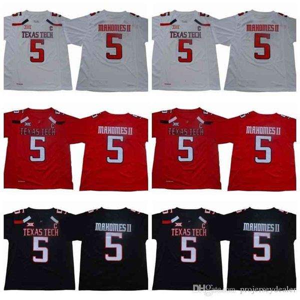 CeoC202 5 Patrick Mahomes II Texas Tech Red NCAA College Football Jersey Doppia cucitura Nome e numero Alta qualità Spedizione veloce