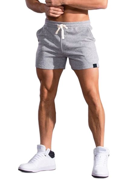 

men patch detail drawstring waist shorts s06j#, White;black