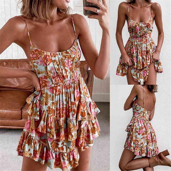 

casual dresses fashion women's summer sling print dress 3luq, Black;gray