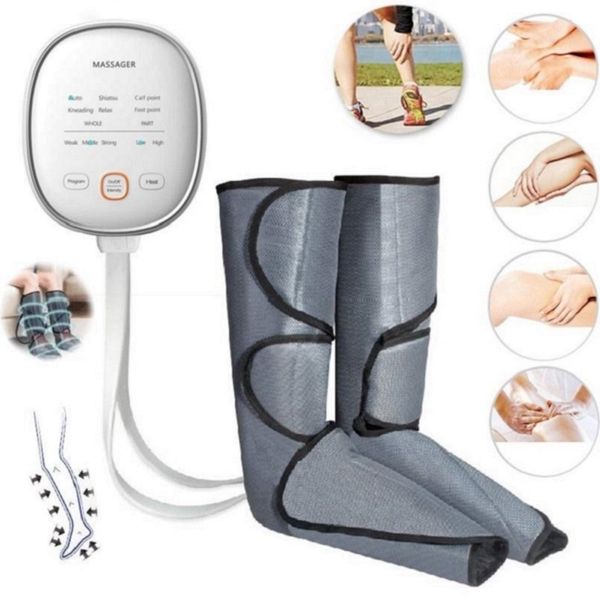 Luftkompressions-Bein-Fuß-Massagegerät für Durchblutung und Entspannung, Fuß-Waden-Oberschenkel-Wickelmassage, hilfreich zur Schmerzlinderung