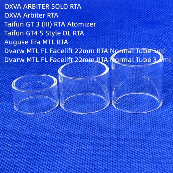 Klarer normaler Glasrohrbeutel Arbiter Solo Taifun GT 3 GT4 S Style Dl Auguse Era Dvarw FL Facelift 22 mm 5ml 3,5 ml