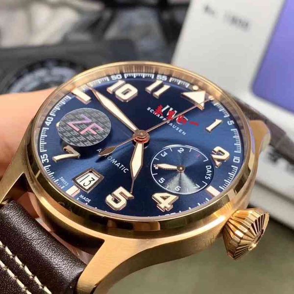 

zf produces the air overlord big pilot series swiss automatic mechanical watch men's multifunctional waterproof, Slivery;brown