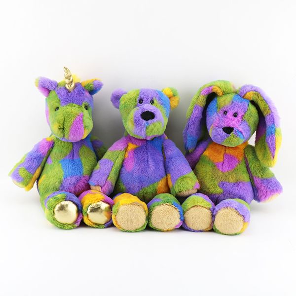 Parmaci animali di peluche Plusletti carini da 35 cm da 35 cm colorato arcobaleno arcobaleno giocattolo di bambola carina