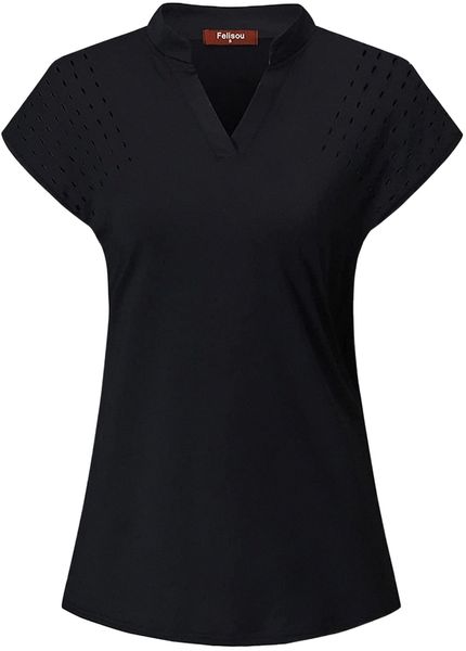 

womens v neck golf polo shirts short sleeve sport shirt workout q4pn#, White;black