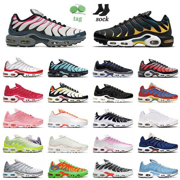 

fashion plus tn mens running sports shoes size 12 black teal yellow university blue neon pink prim special oreo men women outdoor sneakers t, White;red