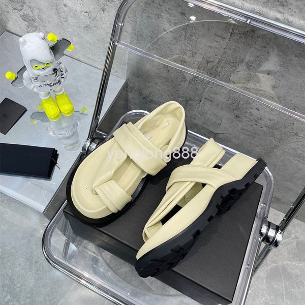 

sandals high end quality sandals women's summer thick bottom bubble bread roman sandals, Black