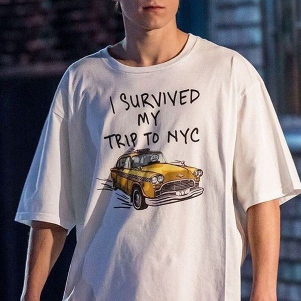 

men cotton t shirt summer tom holland same style tees casual print streetwear couple fashion brand t-shirt 0615, White;black