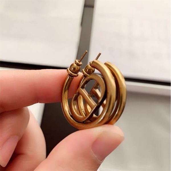 

75% off clearance jewelrys textured gun gold frosted old letter circle fashion super personalized fashion star same earrings, Golden