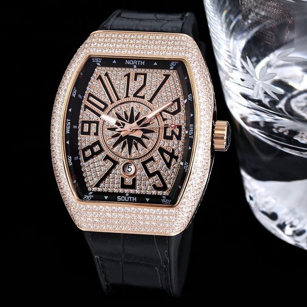 Diamond Tonneau Watches Автоматические механические часы сапфировые кристалл японское движение водонепроницаемые роскошные мужские наручные часы Montre de Luxe