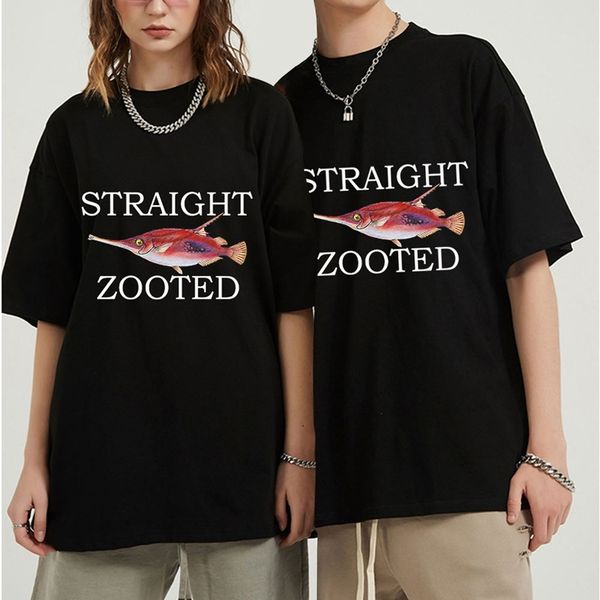 

straight zooted 100% cotton casual short sleeve funny design men t shirt oneck cotton comfortable fabric street men tshirt 220610, White;black