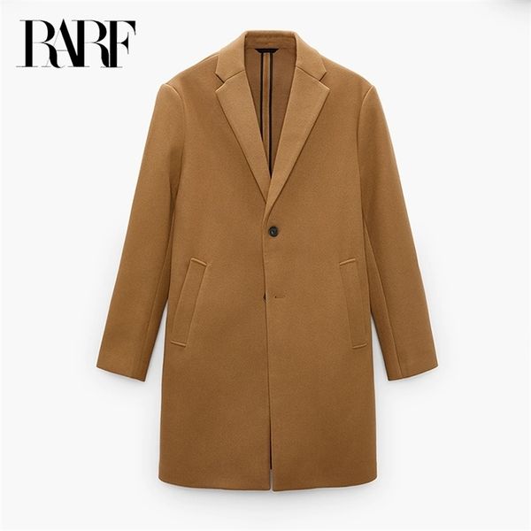 

autumn mens suit collar midlength coat simple trench coat men 220813, Black;brown