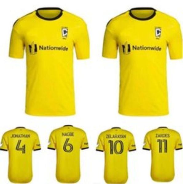 

2022 2023 columbus soccer jerseys 22 23 jonathan nagbe pedro mensah zelarayan zardes r.williams santos home yellow football shirt fans playe, Black;yellow