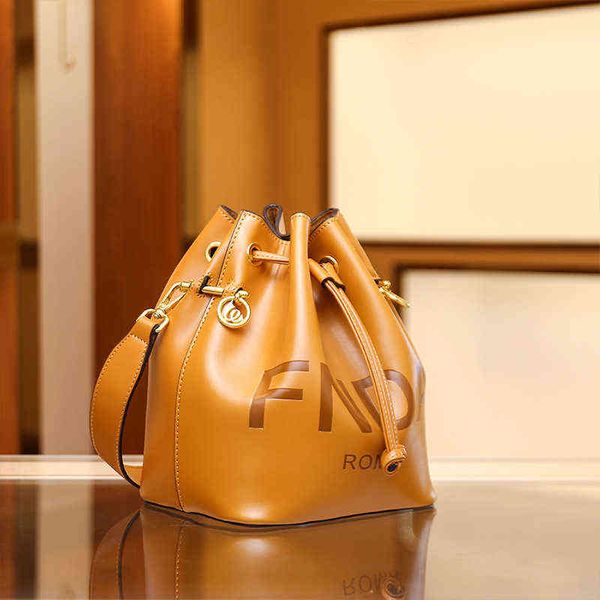 

factory online export designer brand bags light luxury high sense bucket messenger female large capacity leather shoulder summer drawstring