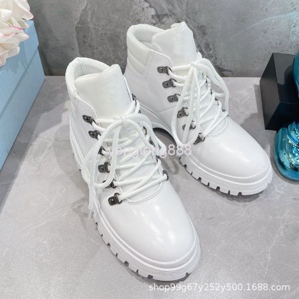 

boots pra's white autumn and winter medium tube sgs women's round head viscose shoes martin boots, Black