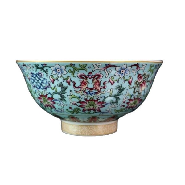 

chinese old porcelain pastel eight treasure pattern bowl, Silver