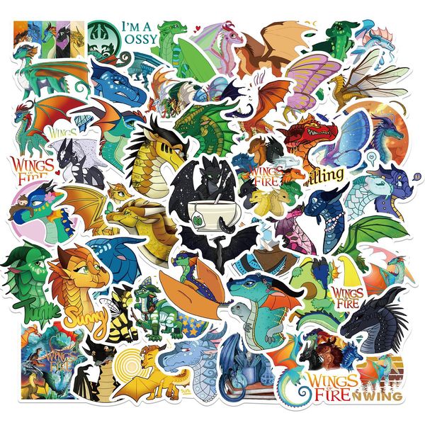 

50pcs wings of fire stickers decal for bike guitar lapwaterproof wall sticker