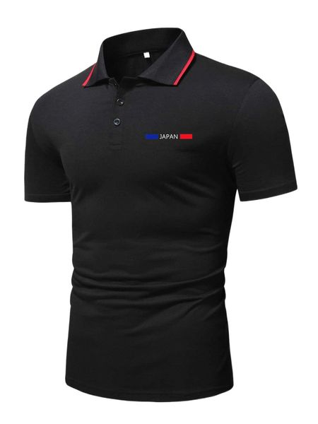 

men letter graphic polo shirt c47p#, White;black