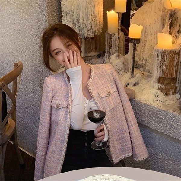 

runway fall womens plaid wool tweed coat jacket casual warm elegant overcoat outwear 220817, Black;brown