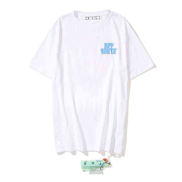

factory direct sales designer new brand short sleeve wholesale ow off arrow cartoon finger print t-shirt for men and women couple loose larg, White;black