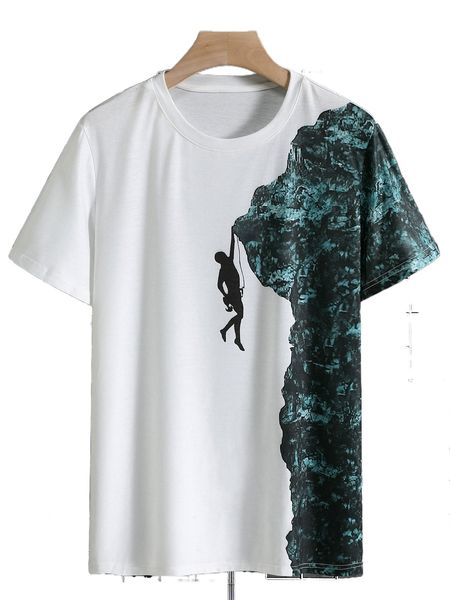 

men mountain & figure graphic tee y4cx#, White;black