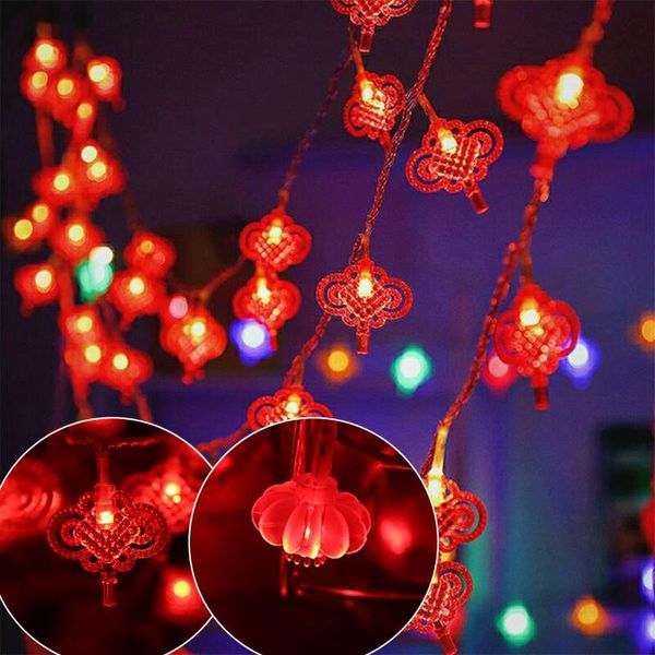 Strings LED Red Lantern String Light IP44 Lampada fata a nodo cinese impermeabile per finestra da parete sul tetto Anno StringsLED StringsLED