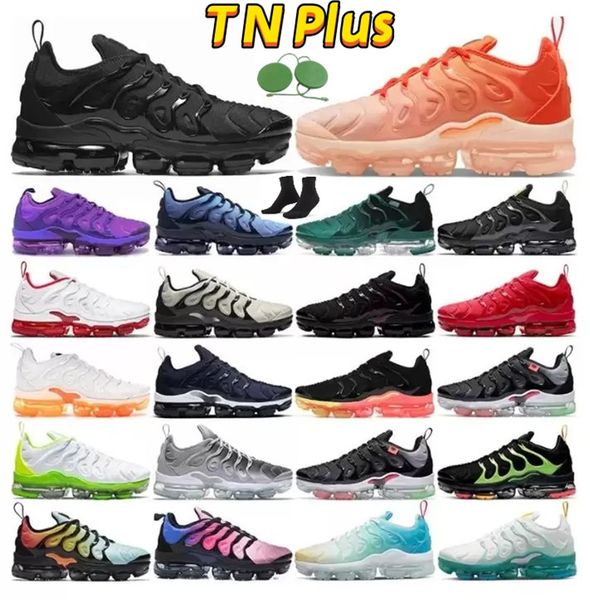 TN Plus Running Shoes Mens Preto Branco Volt Laranja Gradientes Cereja Vermelho Cool Lobo Cinza Neon Verde Oliva EUA Azul Fúria TNS Mens Mulheres Treinadores Ao Ar Livre Sapatilhas 36-47 S1