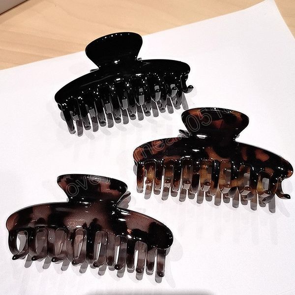 

women elegant clamps leopard print acrylic hair claws ponytail holder hairpins vintage hair clips fashion hair accessories, Slivery;golden